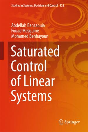 Cover of the book Saturated Control of Linear Systems by Štefánia Olejárová, Juraj Ružbarský, Tibor Krenický