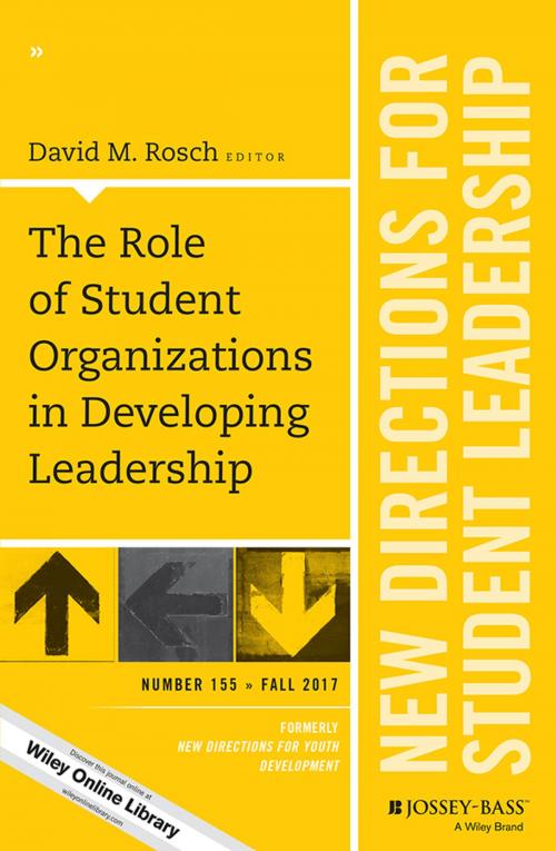 Cover of the book The Role of Student Organizations in Developing Leadership by , Wiley