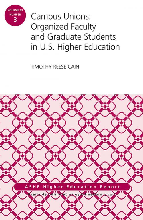 Cover of the book Campus Unions by Timothy Reese Cain, Wiley