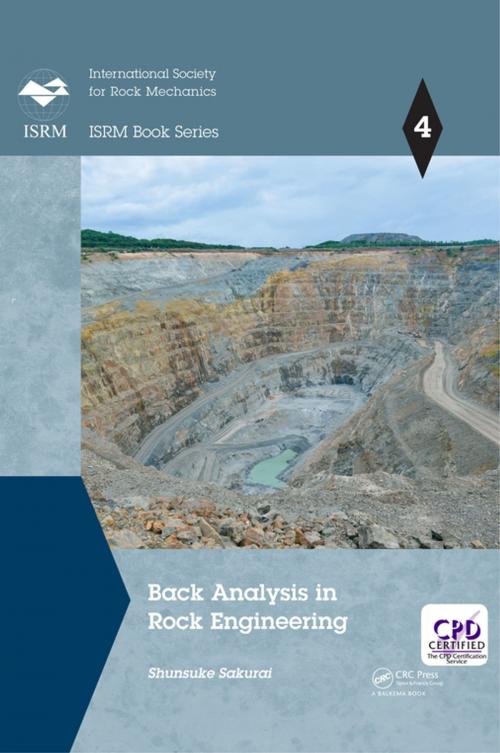 Cover of the book Back Analysis in Rock Engineering by Shunsuke Sakurai, CRC Press