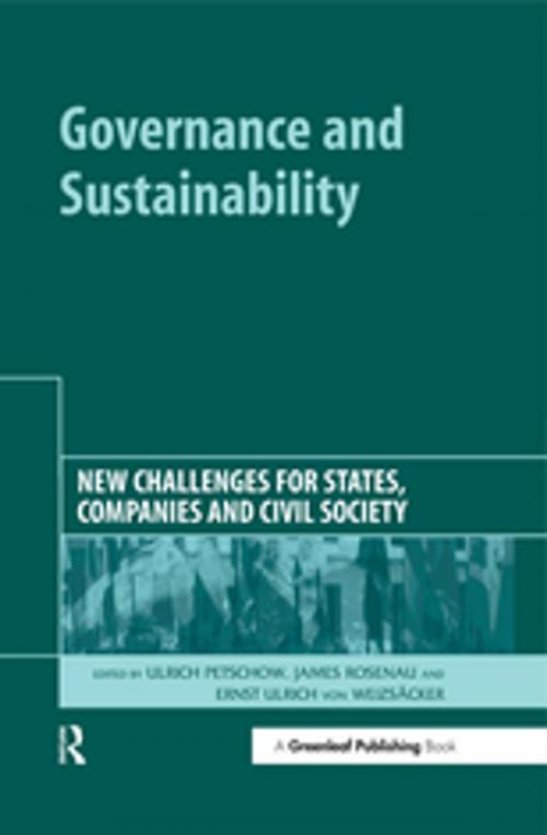 Cover of the book Governance and Sustainability by , Taylor and Francis
