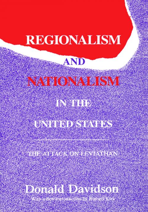 Cover of the book Regionalism and Nationalism in the United States by Donald Davidson, Taylor and Francis