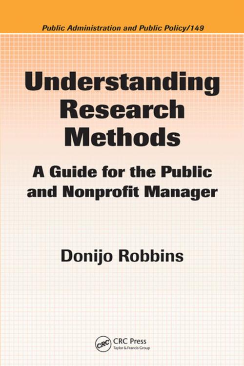 Cover of the book Understanding Research Methods by Donijo Robbins, Taylor and Francis