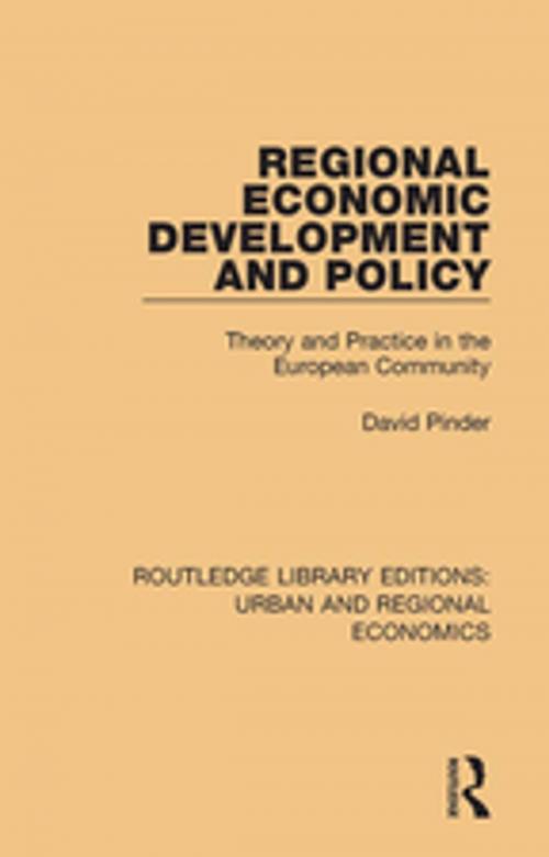 Cover of the book Regional Economic Development and Policy by David Pinder, Taylor and Francis