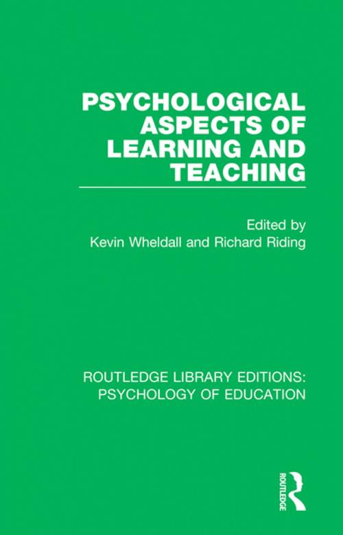 Cover of the book Psychological Aspects of Learning and Teaching by , Taylor and Francis