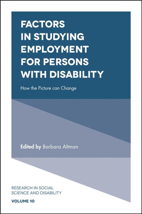 Cover of the book Factors in Studying Employment for Persons with Disability by , Emerald Publishing Limited