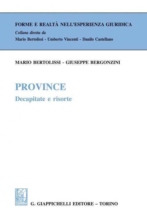 Cover of the book Province by Mario Bertolissi, Giuseppe Bergonzini, Giappichelli Editore