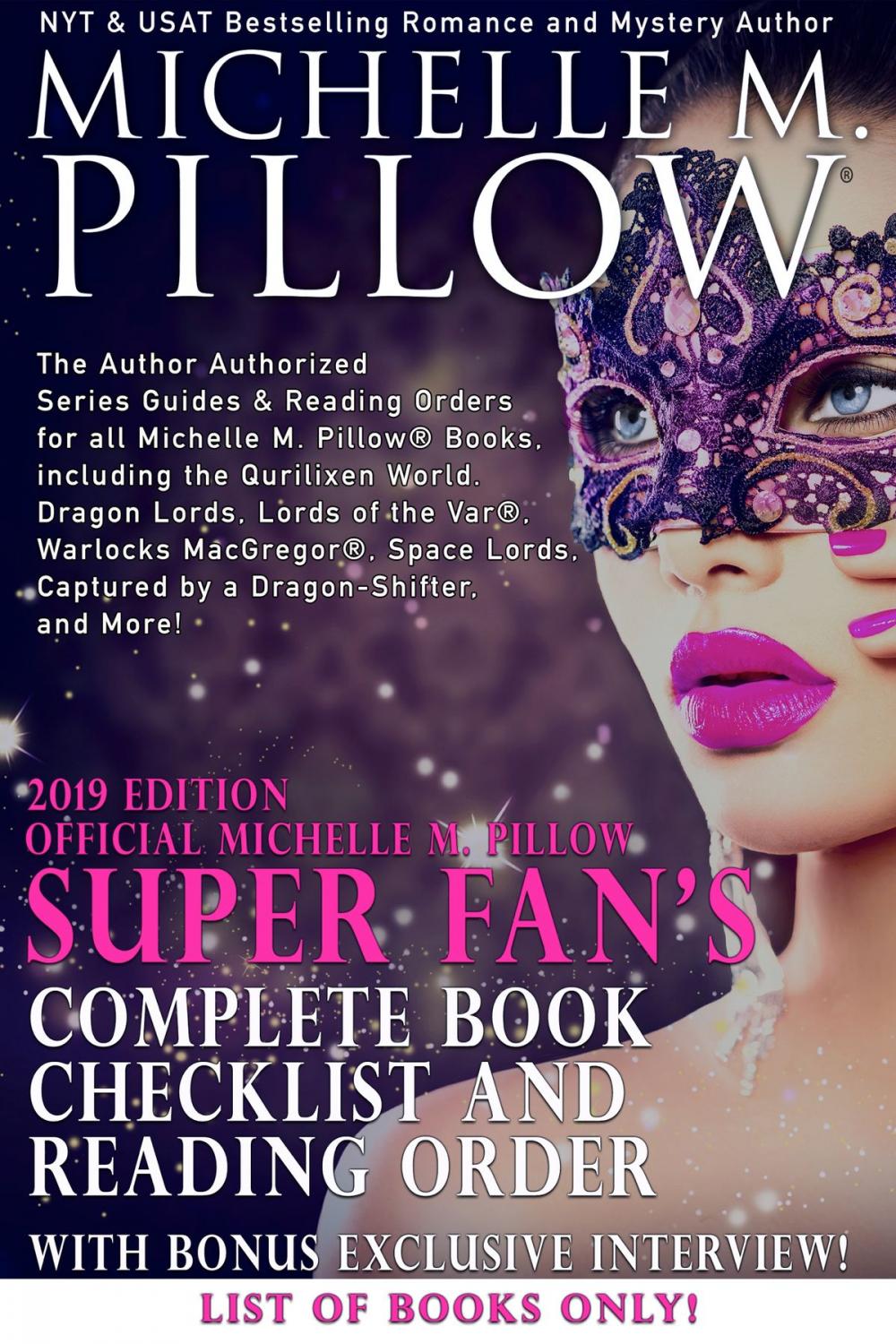 Big bigCover of 2019 Edition Official Michelle M. Pillow® Super Fan’s Complete Book Checklist and Reading Order