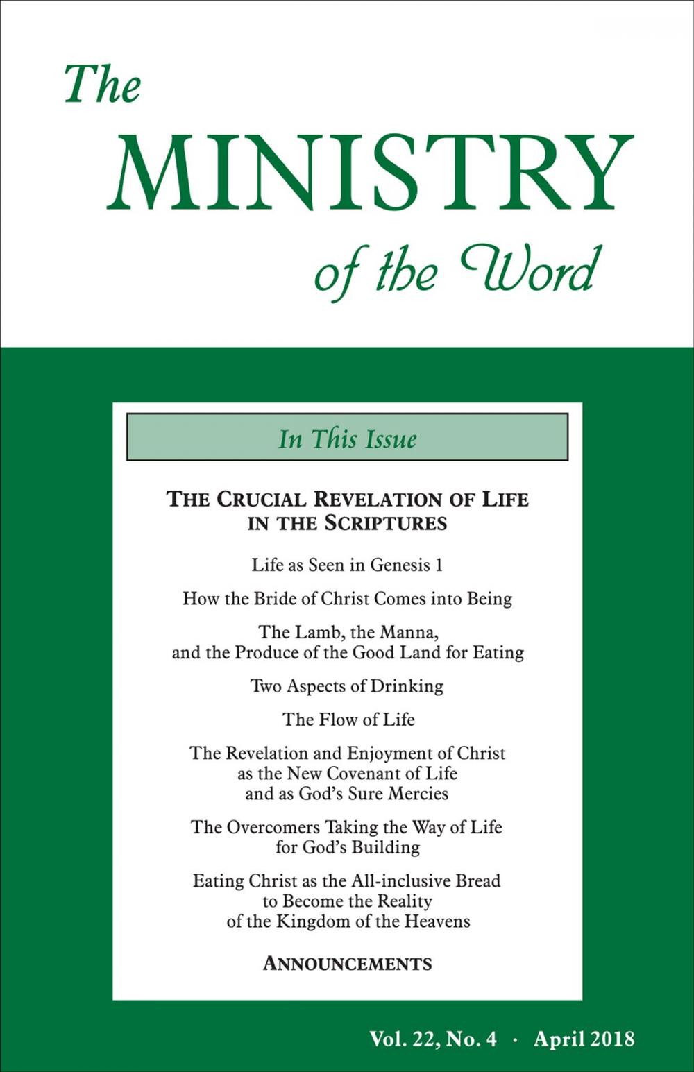 Big bigCover of The Ministry of the Word, Vol. 22, No. 4