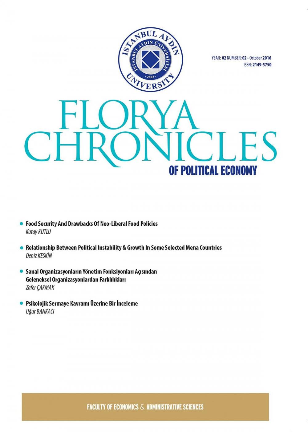 Big bigCover of Florya Chronicles of Political Economy