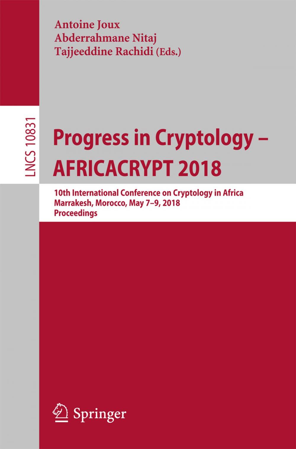 Big bigCover of Progress in Cryptology – AFRICACRYPT 2018