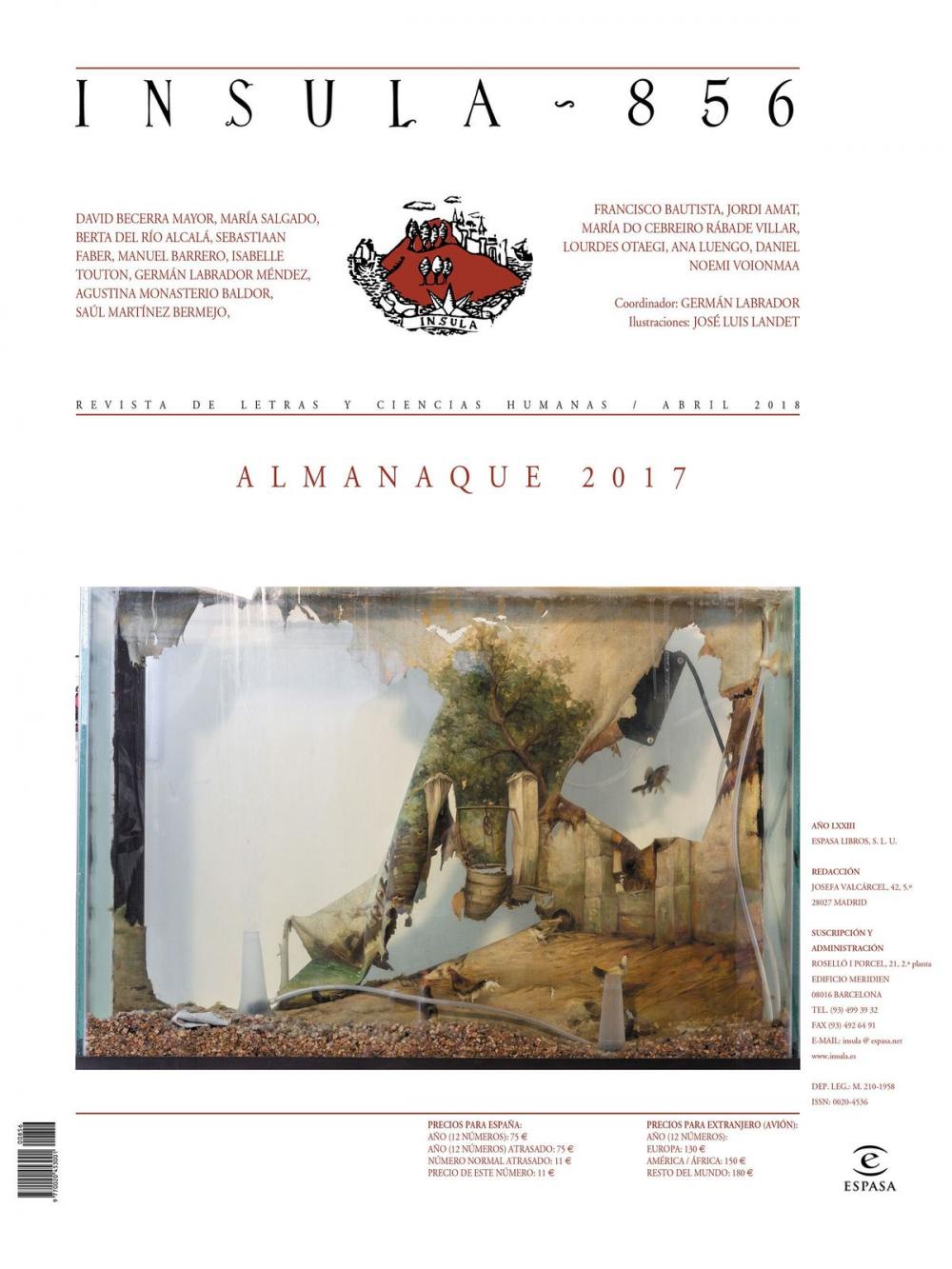 Big bigCover of Almanaque 2017 (Ínsula n° 856, abril de 2018)