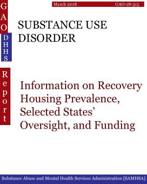 Book cover of SUBSTANCE USE DISORDER
