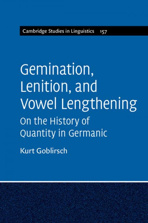 Cover of the book Gemination, Lenition, and Vowel Lengthening: Volume 157 by Professor Kurt Goblirsch, Cambridge University Press