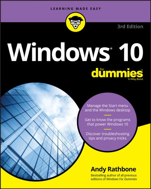 Cover of the book Windows 10 For Dummies by Andy Rathbone, Wiley