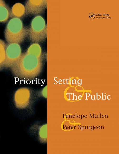Cover of the book Priority Setting and the Public by Penelope Mullen, Peter Spurgeon, CRC Press