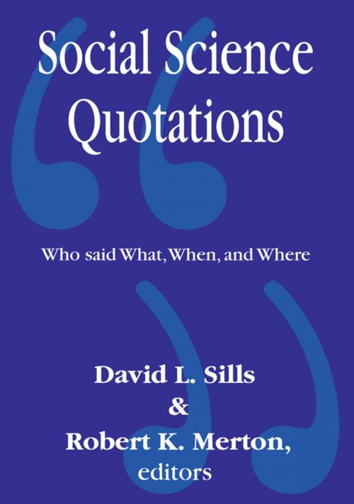 Cover of the book Social Science Quotations by , Taylor and Francis