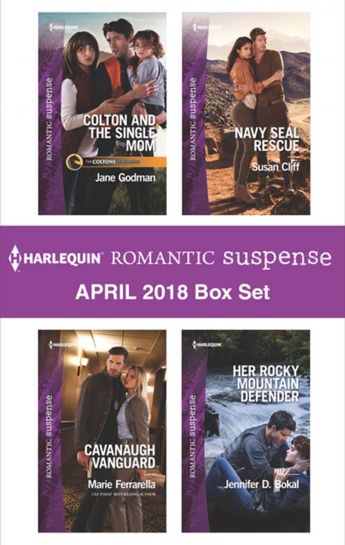 Cover of the book Harlequin Romantic Suspense April 2018 Box Set by Jane Godman, Marie Ferrarella, Susan Cliff, Jennifer D. Bokal, Harlequin