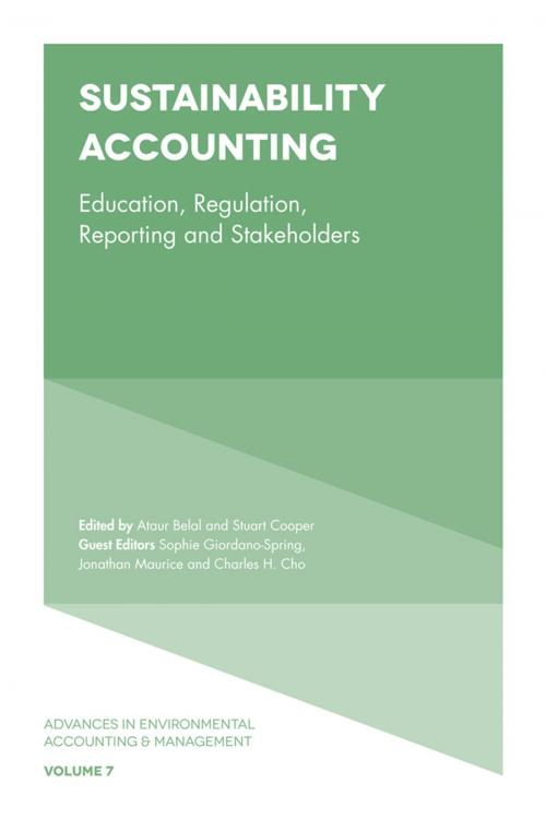 Cover of the book Sustainability Accounting by Sophie Giordano-Spring, Jonathan Maurice, Charles H. Cho, Emerald Publishing Limited