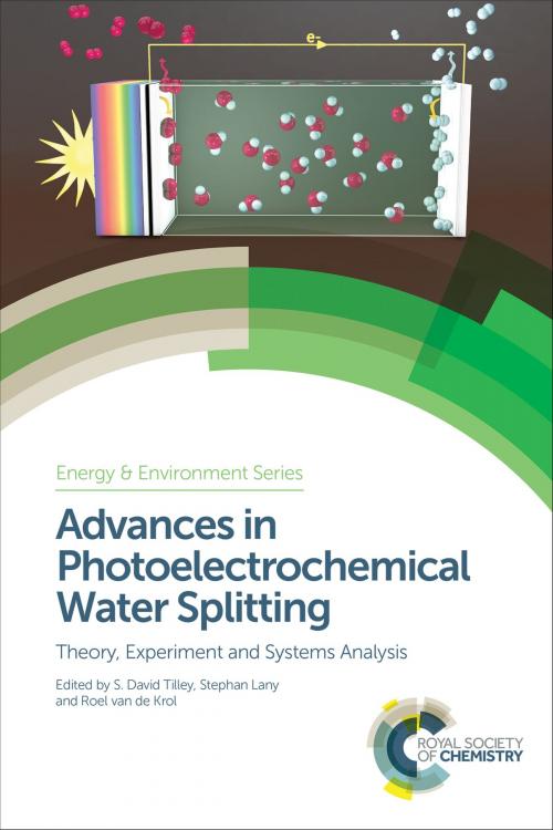 Cover of the book Advances in Photoelectrochemical Water Splitting by Helmut Tributsch, Naoto Umezawa, Karsten Wedel Jacobsen, Thomas Hamann, James Durrant, Kevin Sivula, Takashi Hisatomi, Wilson Smith, Sophia Haussener, Michael Wullenkord, Laurie Peter, Royal Society of Chemistry