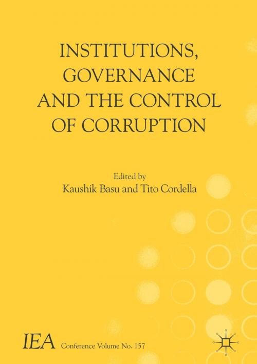 Cover of the book Institutions, Governance and the Control of Corruption by , Springer International Publishing