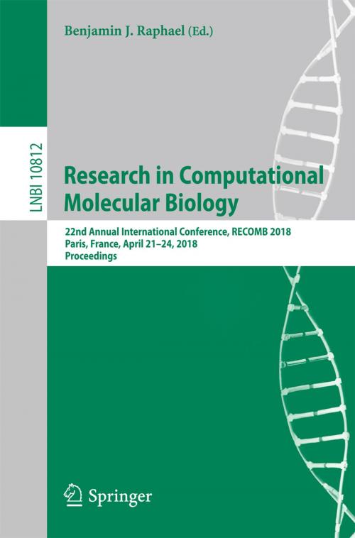 Cover of the book Research in Computational Molecular Biology by , Springer International Publishing