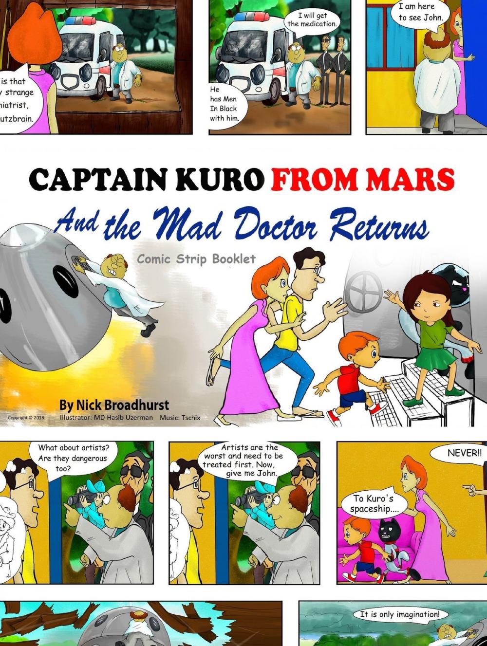 Big bigCover of Captain Kuro From Mars And The Mad Doctor Returns Comic Strip Booklet