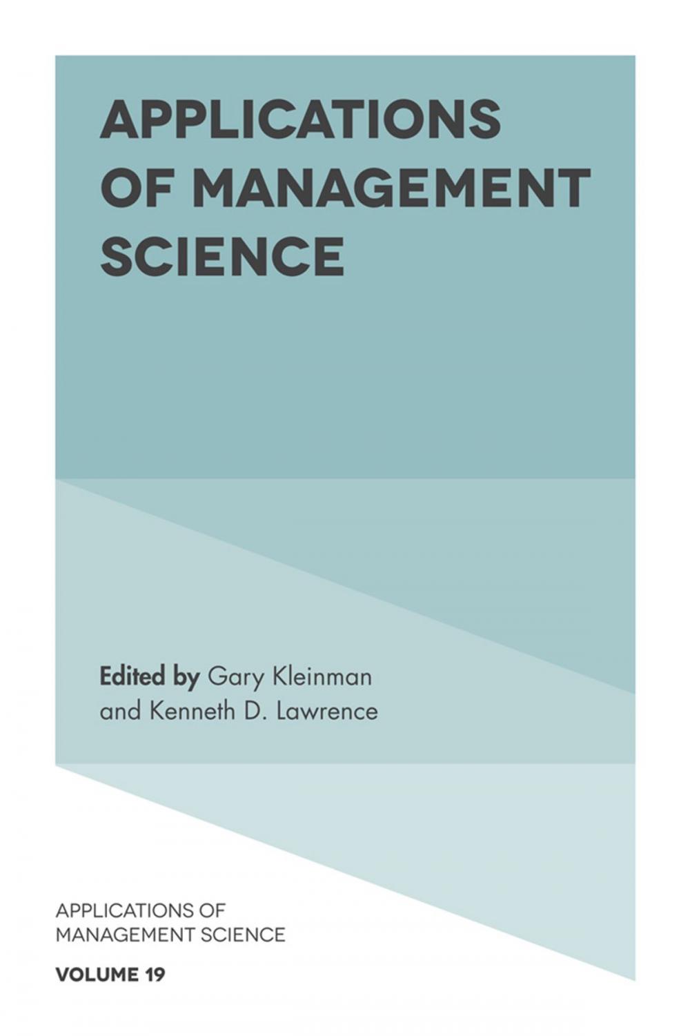Big bigCover of Applications of Management Science