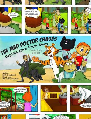 Book cover of The Mad Doctor Chases Captain Kuro From Mars Comic Strip Booklet