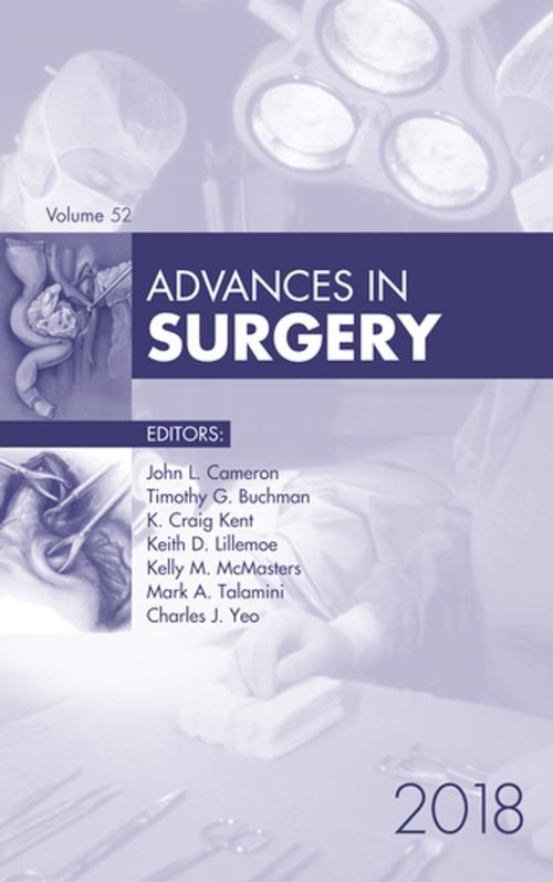Cover of the book Advances in Surgery, E-Book 2018 by John L. Cameron, MD, FACS, FRCS(Eng) (hon), FRCS(Ed) (hon), FRCSI(hon), Elsevier Health Sciences