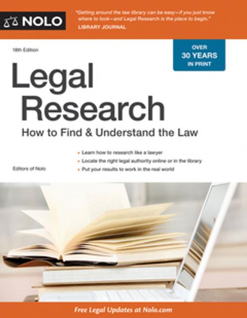 Cover of the book Legal Research by Stephen Elias, Editors of Nolo, NOLO