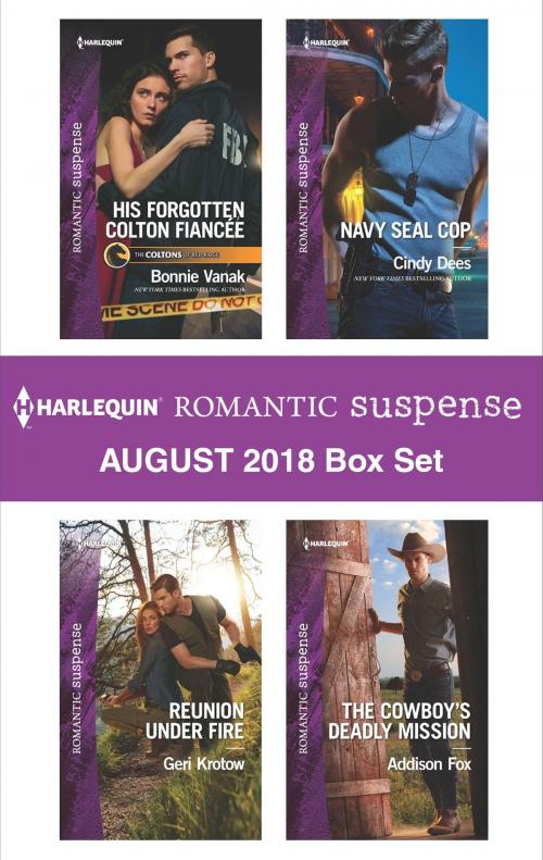 Cover of the book Harlequin Romantic Suspense August 2018 Box Set by Bonnie Vanak, Geri Krotow, Cindy Dees, Addison Fox, Harlequin