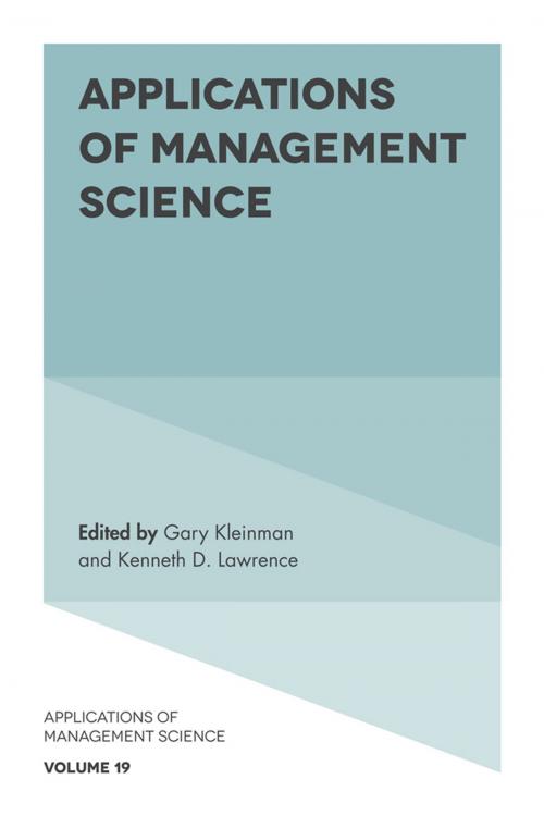 Cover of the book Applications of Management Science by , Emerald Publishing Limited
