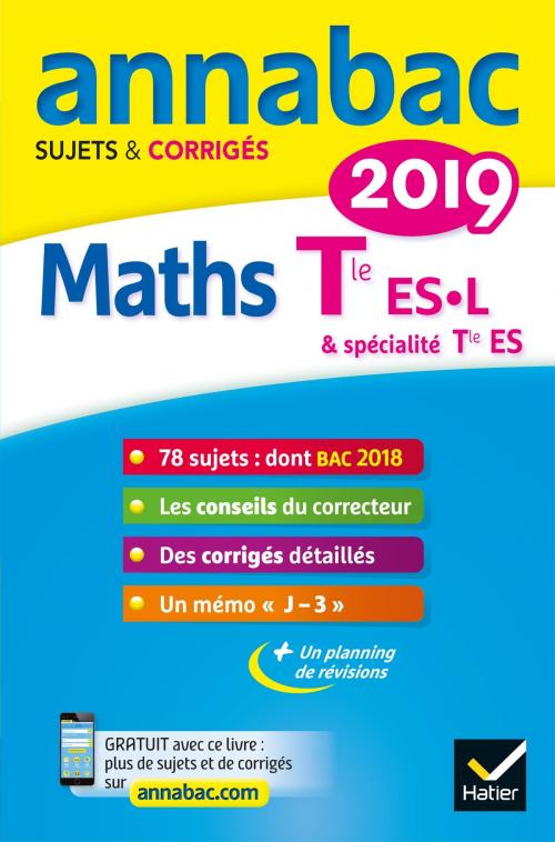 Cover of the book Annales Annabac 2019 Maths Tle ES, L by Martine Salmon, Hatier