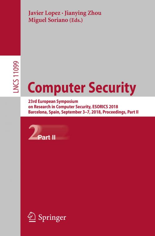 Cover of the book Computer Security by , Springer International Publishing