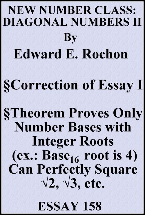 Cover of the book New Number Class: Diagonal Numbers II by Edward E. Rochon, Edward E. Rochon