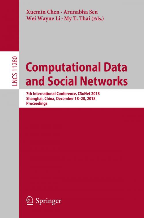 Cover of the book Computational Data and Social Networks by , Springer International Publishing