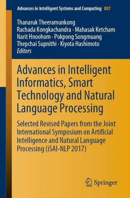 Cover of the book Advances in Intelligent Informatics, Smart Technology and Natural Language Processing by , Springer International Publishing