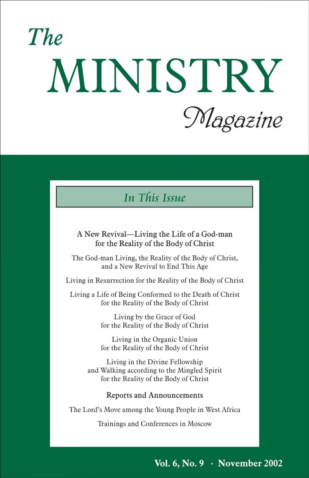Big bigCover of The Ministry of the Word, Vol. 06, No. 09