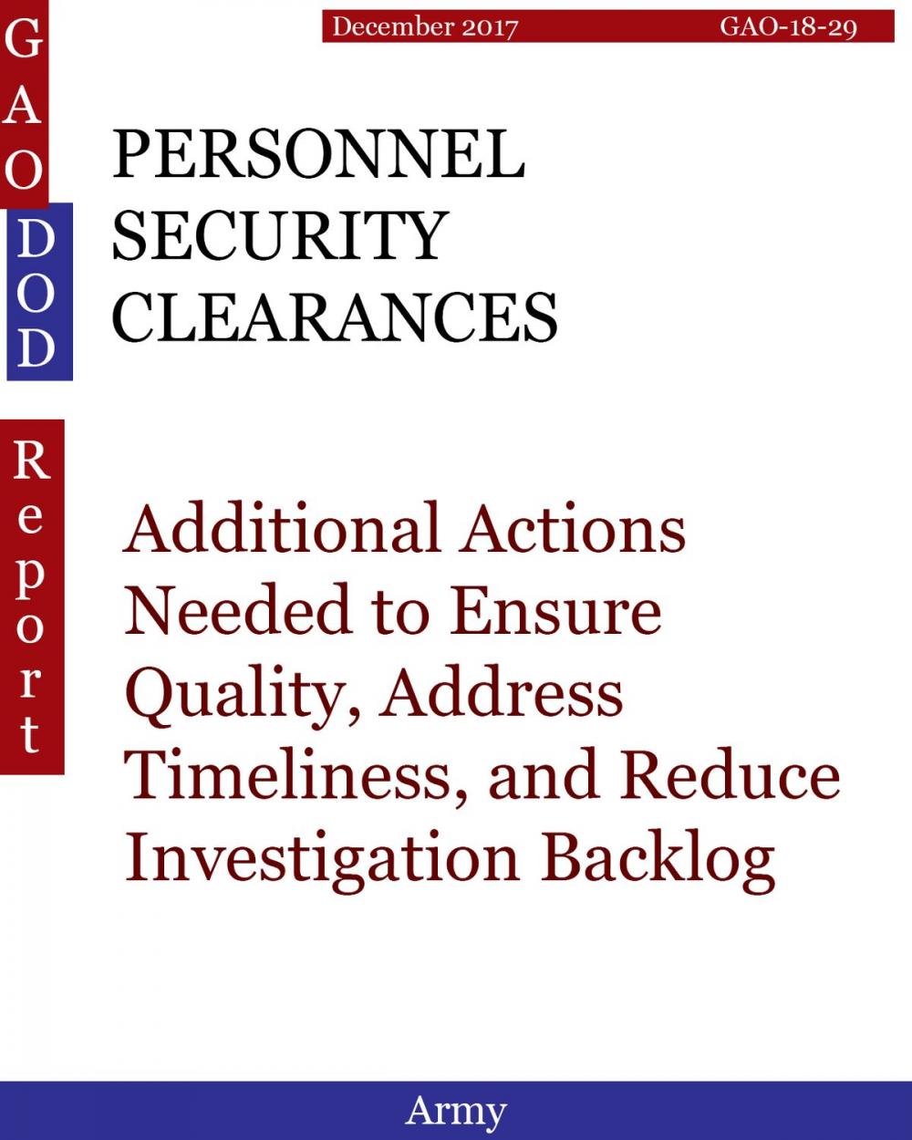 Big bigCover of PERSONNEL SECURITY CLEARANCES