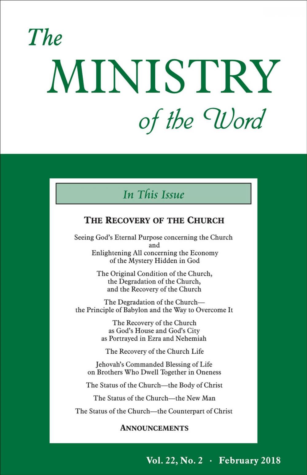 Big bigCover of The Ministry of the Word, Vol. 22, No. 02