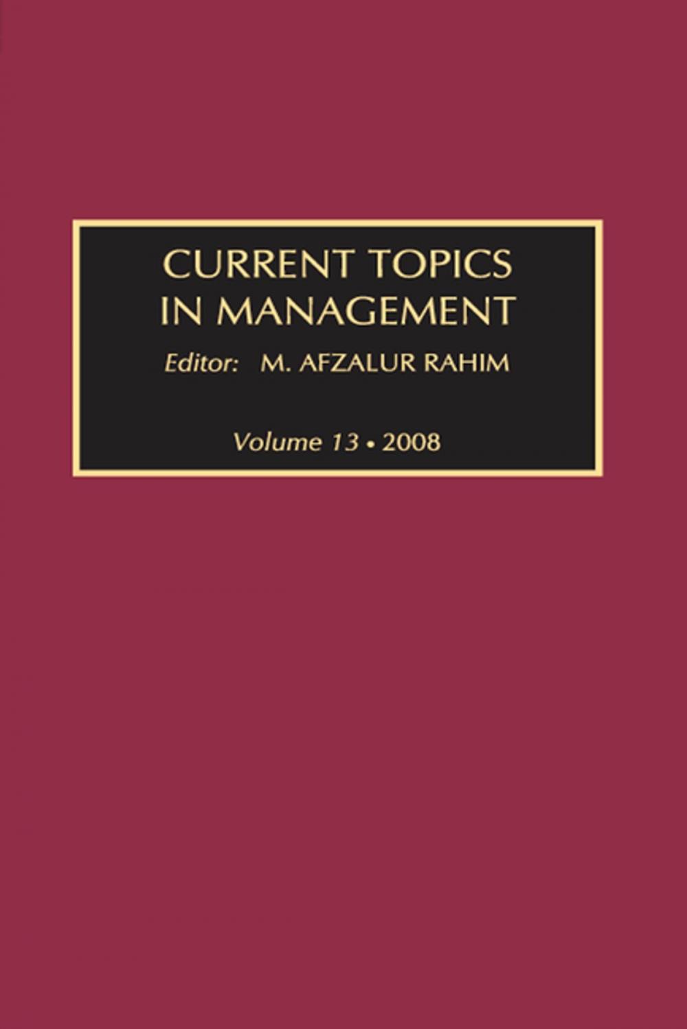 Big bigCover of Current Topics in Management