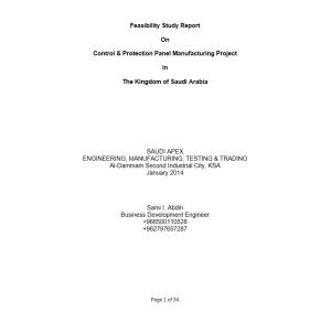 Cover of the book Feasibility Study Report on Control & Protection Panel Manufacturing in the Kingdom of Saudi Arabia by Ricardo Bellino
