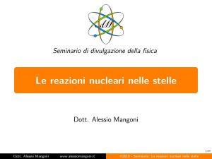 Cover of the book Le reazioni nucleari nelle stelle by Alessio Mangoni, Dott. Alessio Mangoni