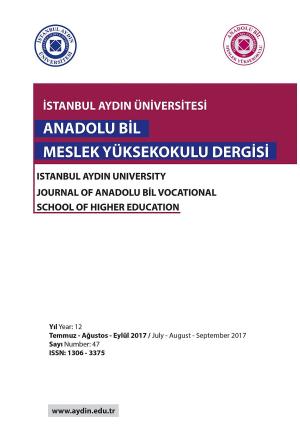 Cover of the book ISTANBUL AYDIN UNIVERSITY JOURNAL OF ANADOLU BIL VOCATIONAL SCHOOL OF HIGHER EDUCATION by Mustafa AYDIN, Nigar CELIK, Jülide OZEN