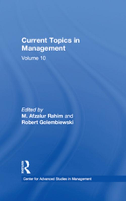 Cover of the book Current Topics in Management by , Taylor and Francis