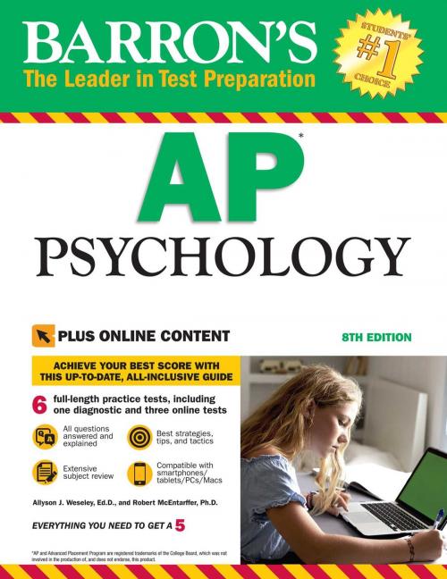 Cover of the book Barron's AP Psychology with Online Tests by Robert McEntarffer Ph.D., Allyson J. Weseley Ed.D., Barrons Educational Series