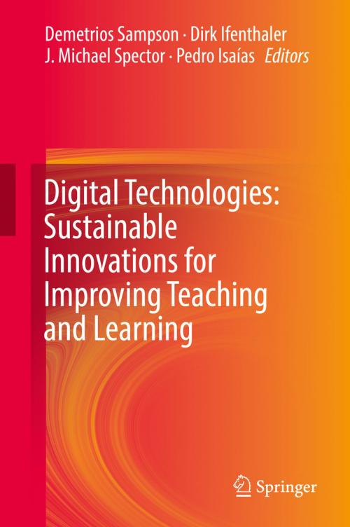 Cover of the book Digital Technologies: Sustainable Innovations for Improving Teaching and Learning by , Springer International Publishing