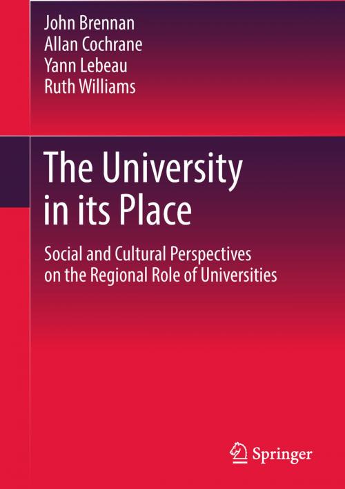 Cover of the book The University in its Place by John Brennan, Allan Cochrane, Yann Lebeau, Ruth Williams, Springer Netherlands