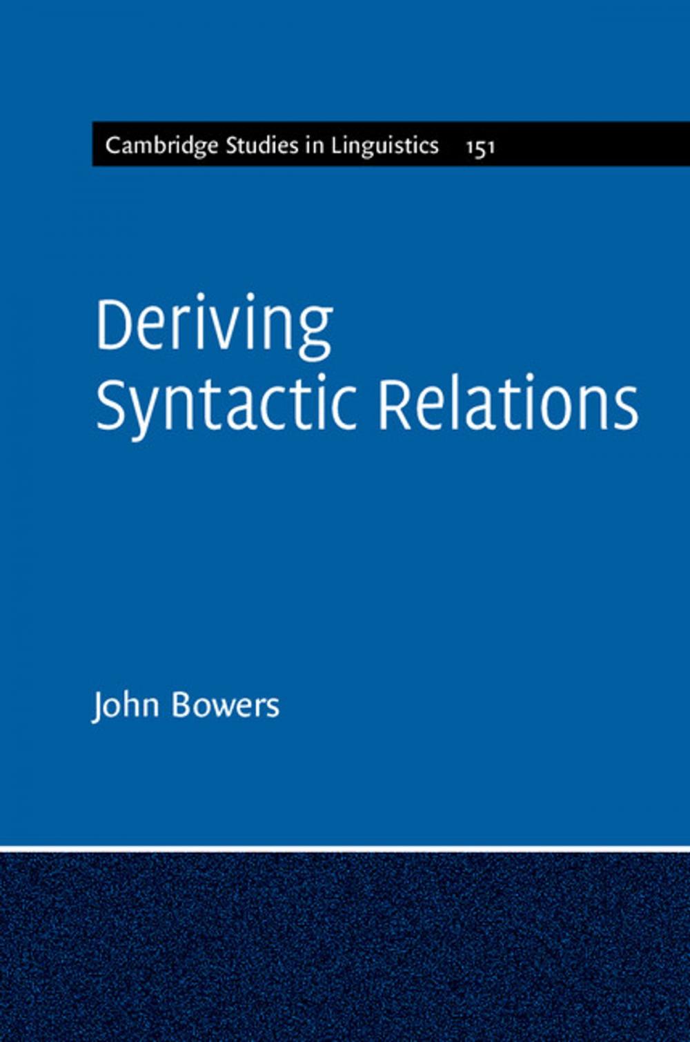Big bigCover of Deriving Syntactic Relations
